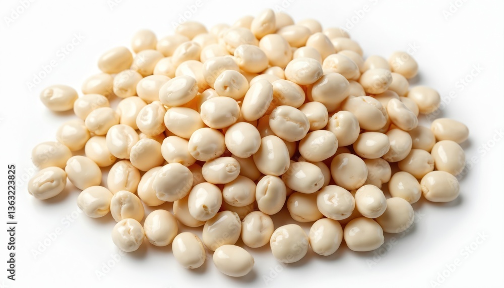 Pile white beans isolated transparent background. Top view. Healthy raw organic food ingredient. Source protein, fiber. Vegan vegetarian diet. Cooked uncooked seeds grains. Close-up shot. Pile white beans isolated transparent background. Top view. Healthy raw organic food ingredient. Source protein, fiber. Vegan vegetarian diet. Cooked uncooked seeds grains. Close-up shot.