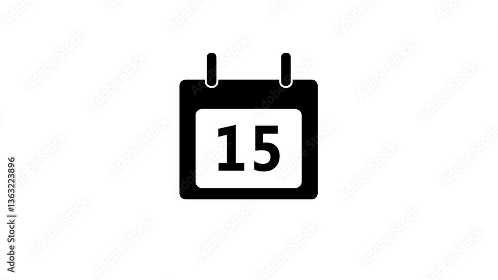 Calendar icon - day 15 animation Luma matte with transparent background 4K appointment, important date, Timetable. time management, organize meeting. Planning strategy. Calendar icon - day 15 animation Luma matte with transparent background 4K appointment, important date, Timetable. time management, organize meeting. Planning strategy.