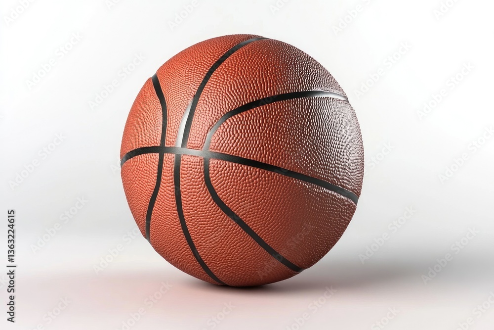 Fototapeta premium Isolated Basketball Ball on White Background Close-up for Sport Themed Projects
