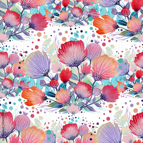 seamless background with flowers