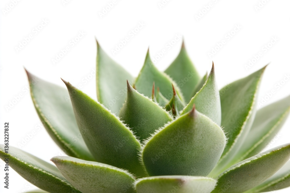 Fototapeta premium capture close-up of single desert plant such as cactus or succulent isolated against white background for clarity and