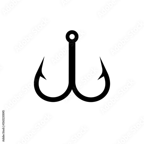 Double hook image symbolizes fishing equipment, essential for successful angling and fish catching.
