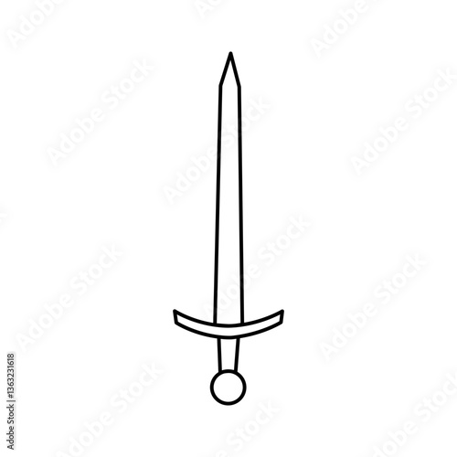 Swords, Tarot cards suit, line drawing, minor arcana symbol