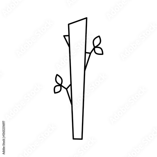 Wands, Tarot cards suit, line drawing, minor arcana symbol