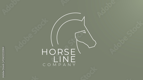 Logo caballo linea simple elegante