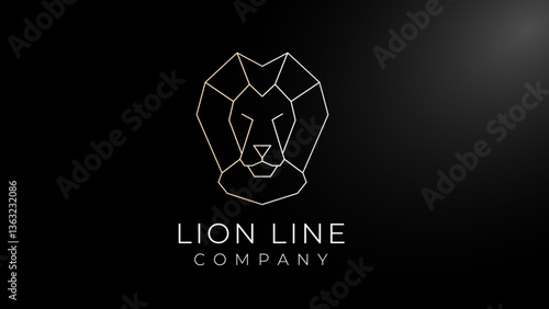 León logo de líneas icono elegante