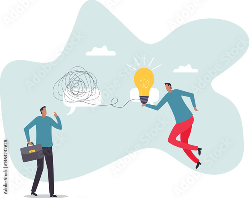 Problem solving skill to think of solution, creativity to solve difficult issue, resolution or coaching to help trouble,character for design.