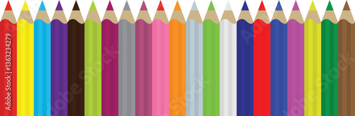 Rainbow color crayon wax pencil and wood pencil set for children. Color pencils of drawing and design element