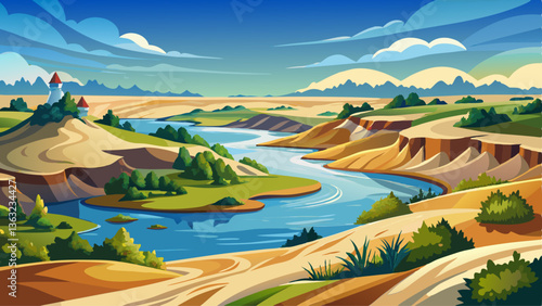 Dunes and waterways landscape in the Amsterdamse waterleidingduinen the Netherlands