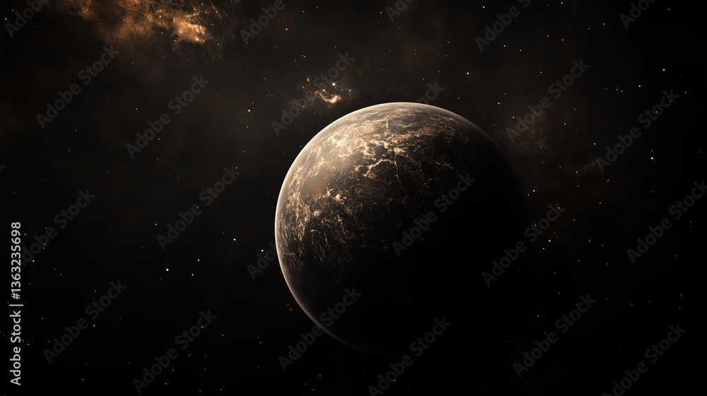 Fototapeta premium Alien Planet in Deep Space: A Cosmic Wonder of the Universe