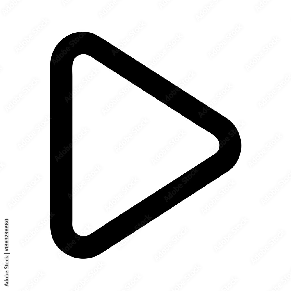 Play icon in minimalist style on transparent background Play icon in minimalist style on transparent background
