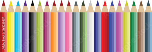 Rainbow color crayon wax pencil and wood pencil set for children. Color pencils of drawing and design element