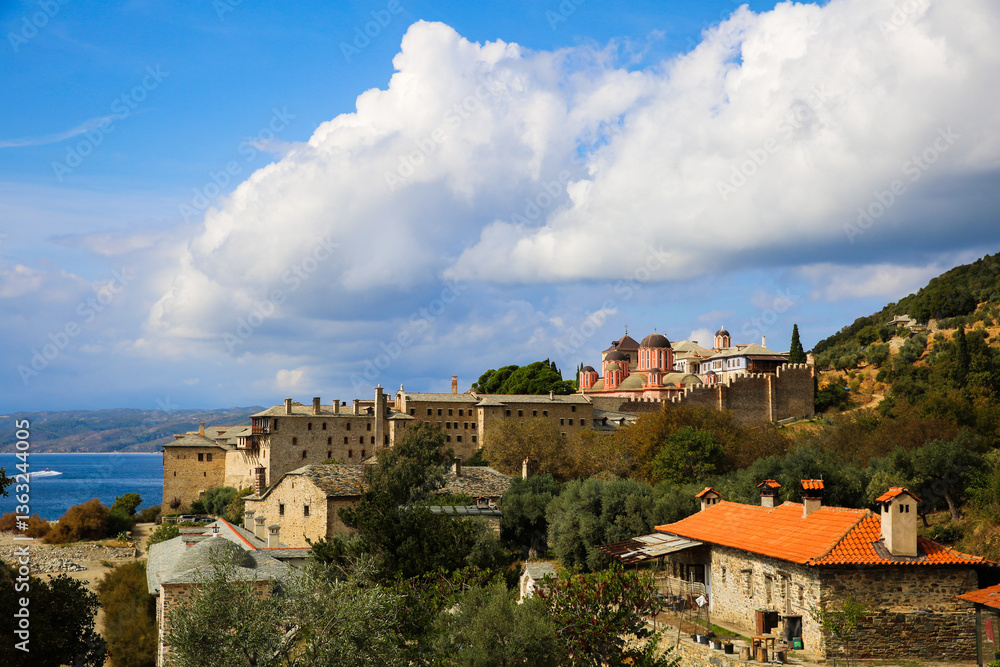 The Holy Monastery of Xenophontos in Mount Athos, Greece The Holy Monastery of Xenophontos in Mount Athos, Greece