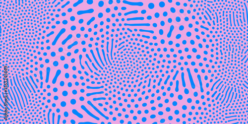 Abstract pattern background. Organic halftone background. Vector organic pattern of irregular cells on neon purple pink background