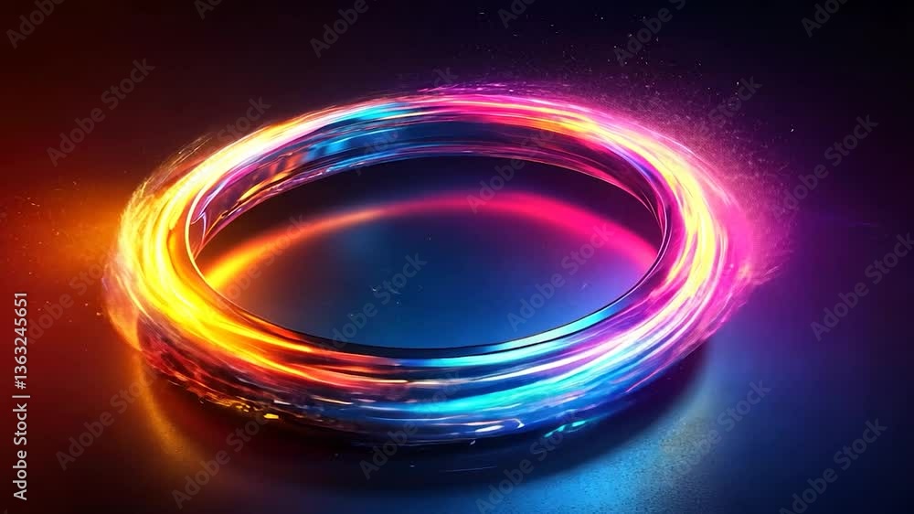 Abstract vibrant colorful ring with dynamic light trails. Abstract vibrant colorful ring with dynamic light trails.