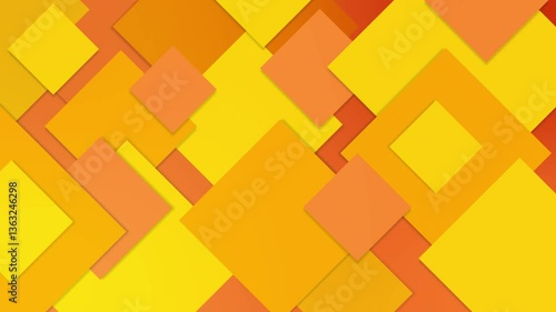 Orange and yellow background with animated rhombuses, Seamless loop colorful abstract geometric video.