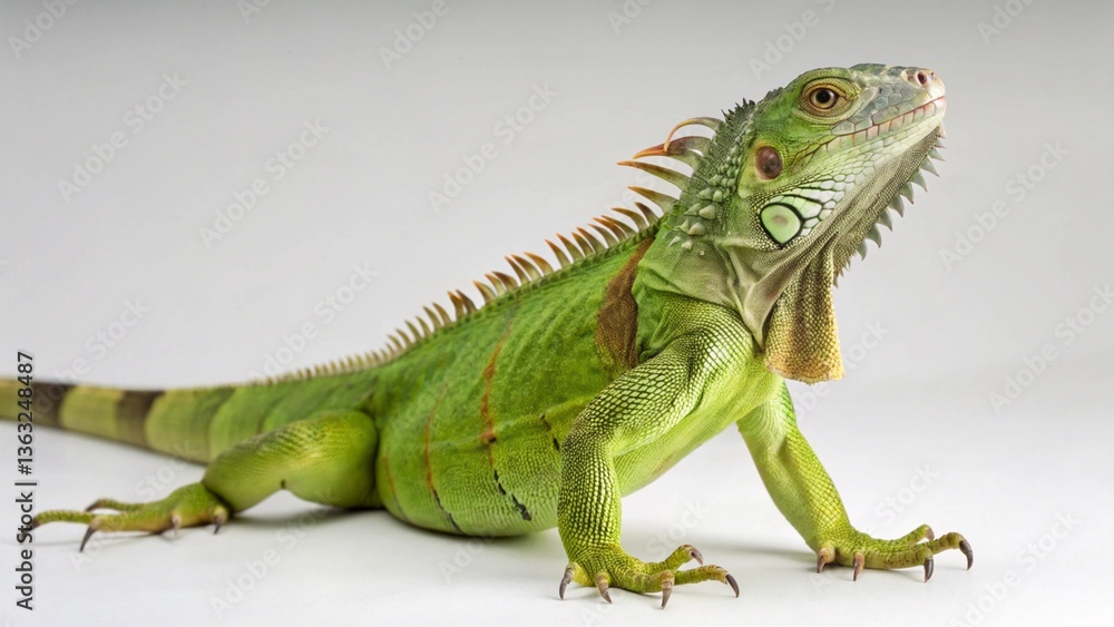 Obraz premium Iguana in full view on studio background
