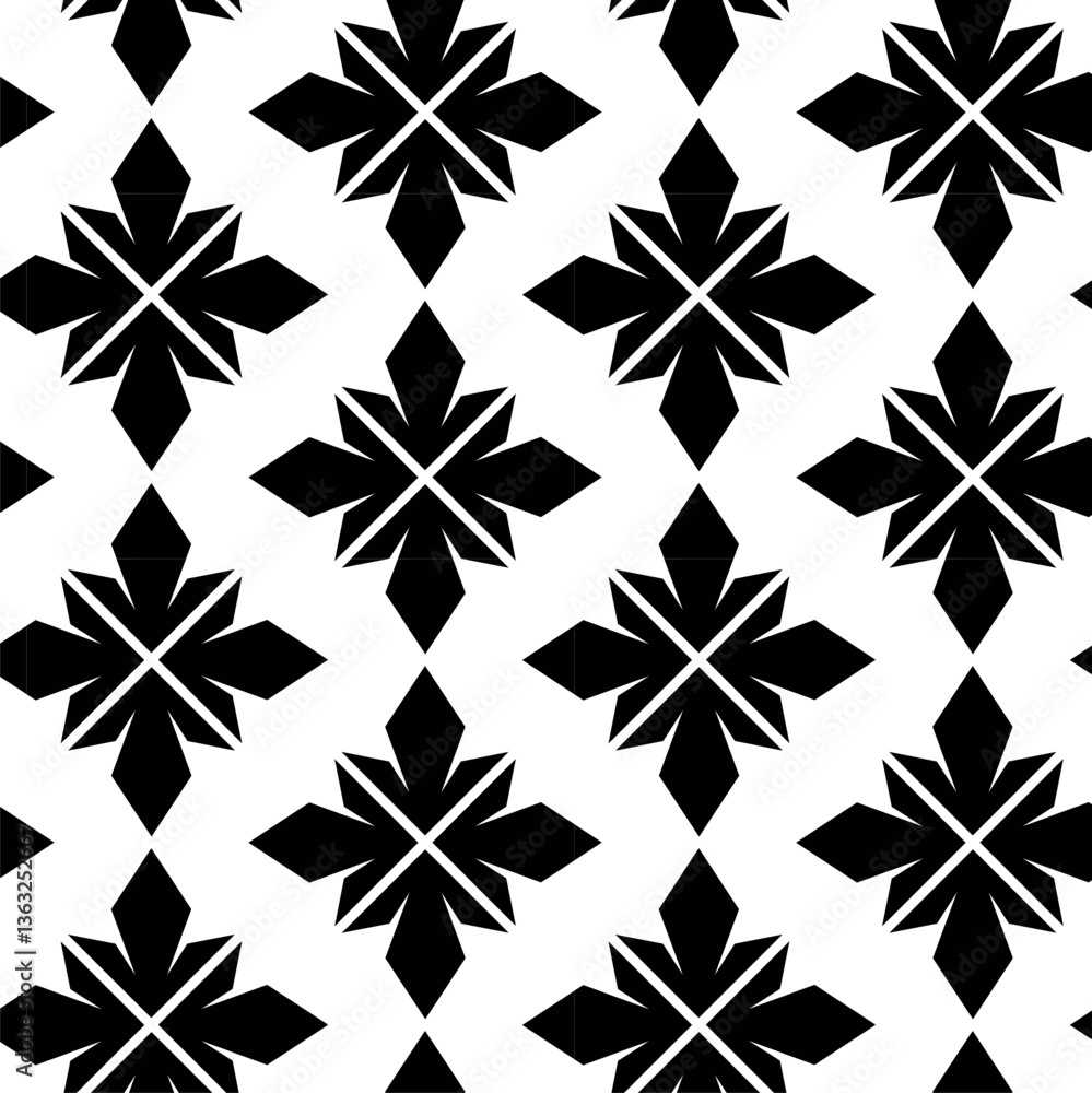 Abstract geometric pattern with crosses, stripes, lines. Seamless vector background. White and black ornament. Modern reticulated graphic design. Abstract geometric pattern with crosses, stripes, lines. Seamless vector background. White and black ornament. Modern reticulated graphic design.