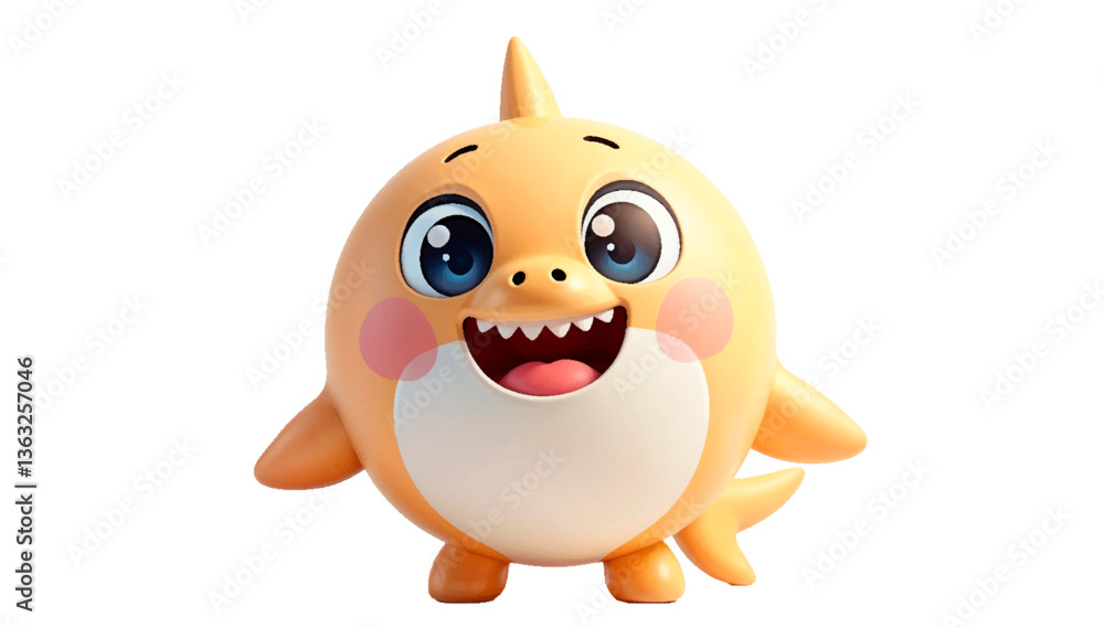 aby Shark Character with Playful Teeth and Cheerful Expression aby Shark Character with Playful Teeth and Cheerful Expression