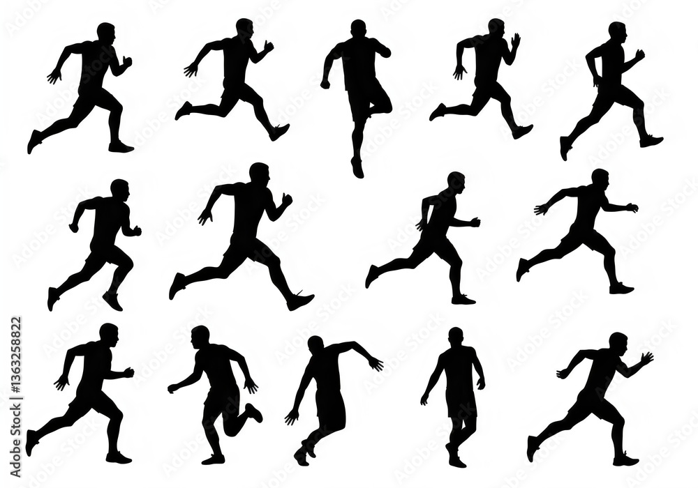 Naklejka premium sportsman's silhouettes isolated on white background 