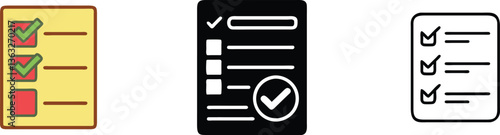 Checklist Icons Variations of ToDo List, Task Management