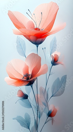 Delicate Flowers, Soft Pastel Colors