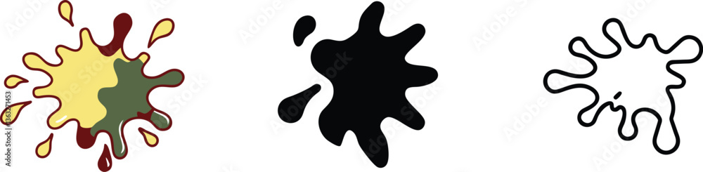 Abstract Splashes Color, Black, Outline, Paint, Ink, Drip, Blob, Blot, Design, Art Abstract Splashes Color, Black, Outline, Paint, Ink, Drip, Blob, Blot, Design, Art