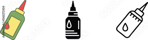 Lubricant Oil Bottle Icons Styles, Design, and Graphic