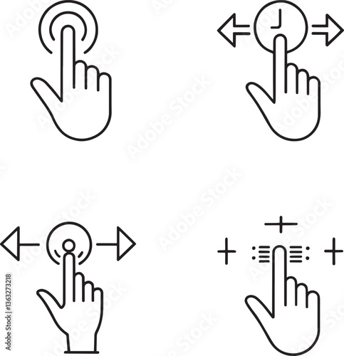 Thumbs Up Icons Set Editable Stroke Vector Illustration
