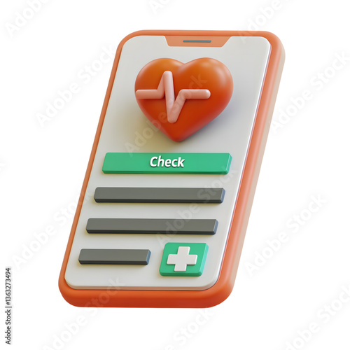 "Health Check App Icon - Medical & Wellness Concept"