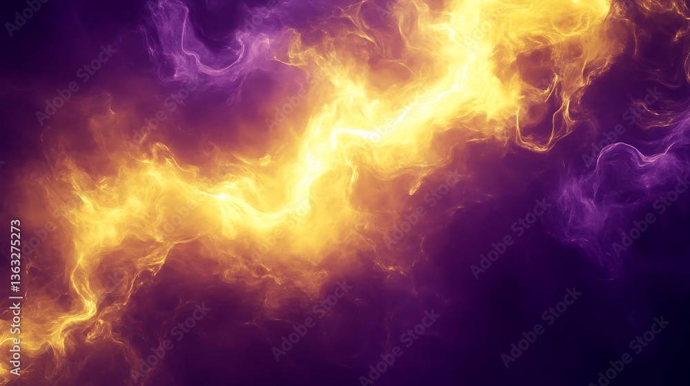 Obraz premium Abstract Purple Gold Energy Flow.