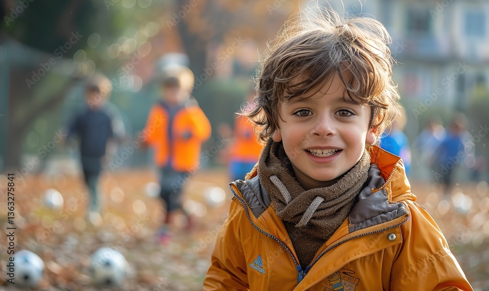 little boy on the football field little boy on the football field