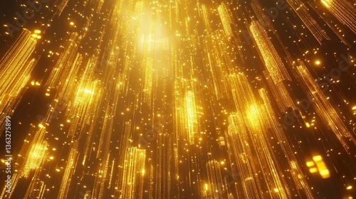 Golden particles raining down