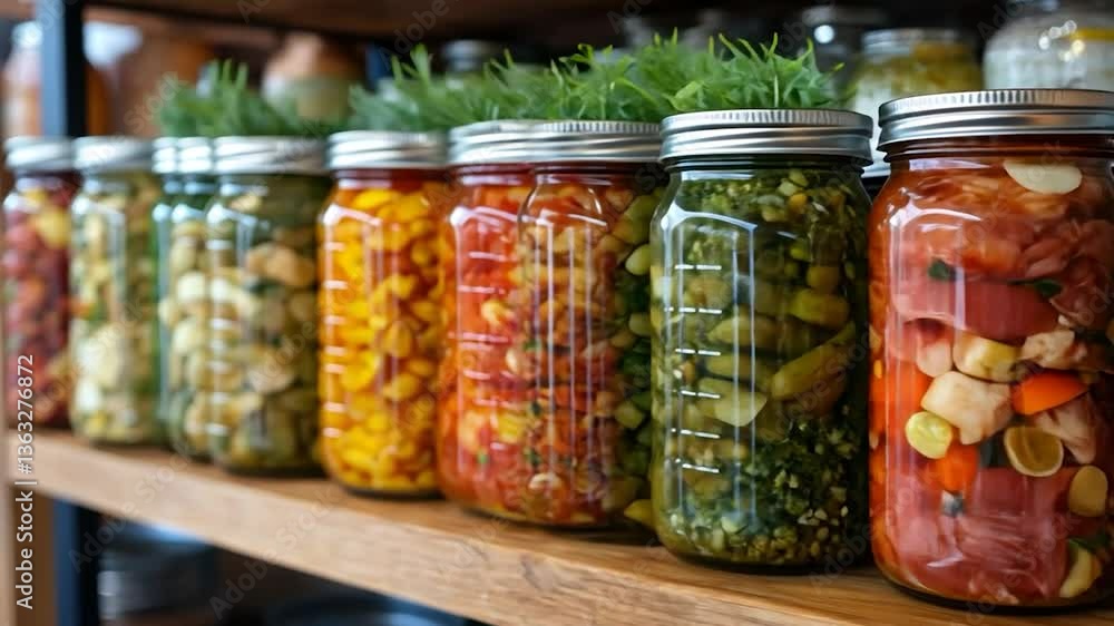 Preserved food in glass jars. (1) Preserved food in glass jars. (1)