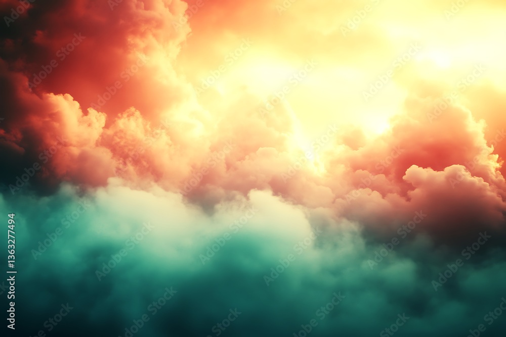 Dramatic skyscape with vivid, colorful clouds at sunrise or sunset Dramatic skyscape with vivid, colorful clouds at sunrise or sunset