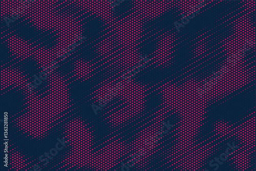 Grunge halftone gradient texture. Faded grit noise background. Sandy gritty wallpaper. Retro pixelated backdrop. blue and pink anime or manga comic overlay. Vector graphic design textured halftone	