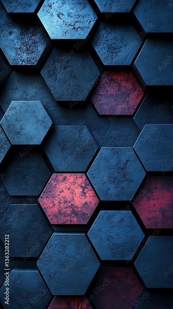 Abstract Hexagon Pattern Wall Texture