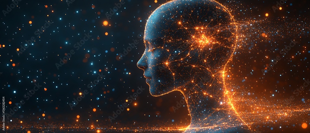 Abstract Human Profile, Space Background