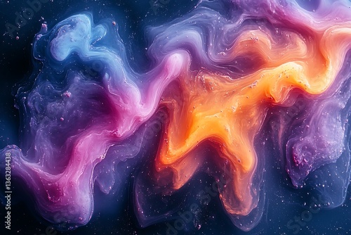 Obraz na płótnie Abstract Ink Flow Cosmic Colors w salonie