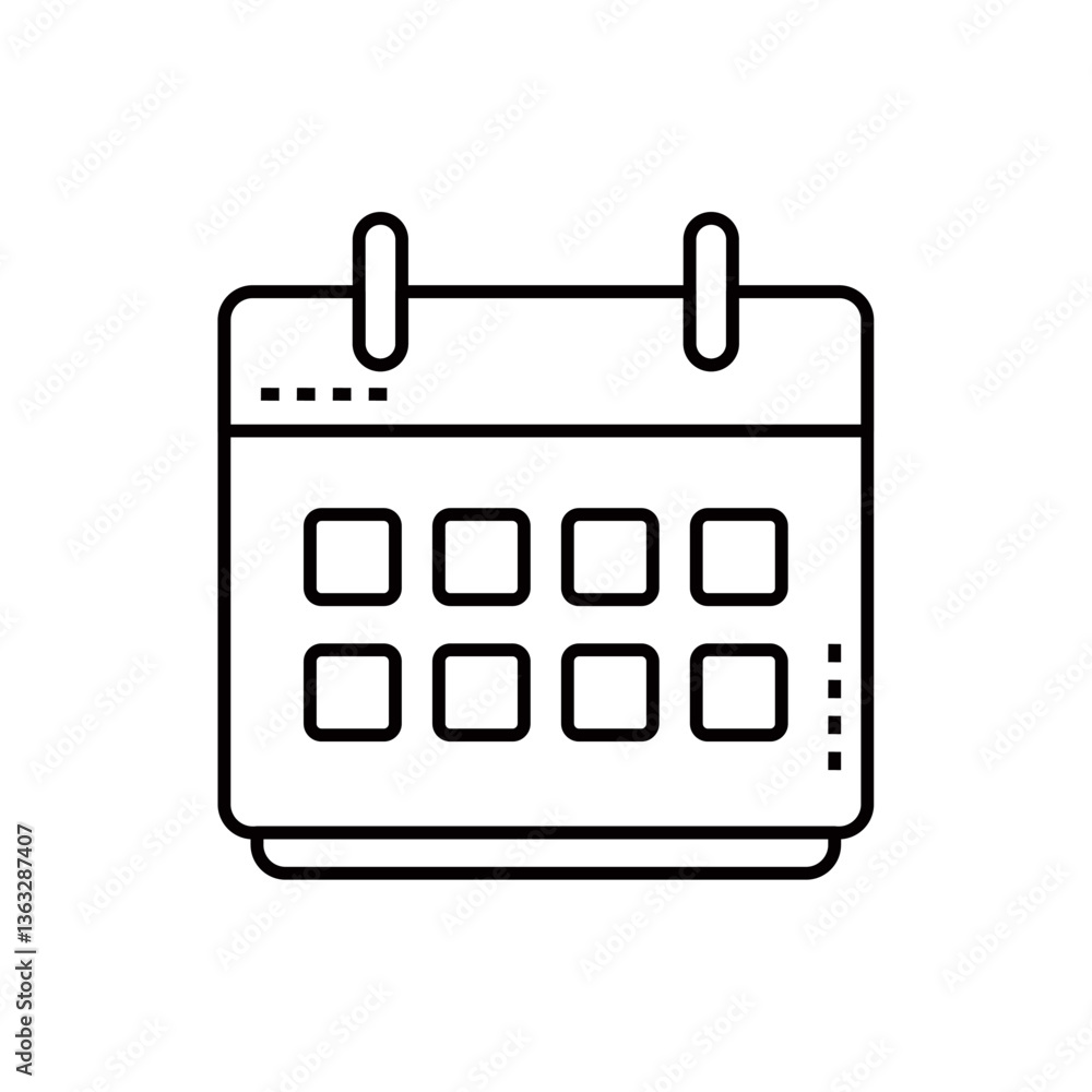 Simple Calendar Icon Line Illustration Simple Calendar Icon Line Illustration