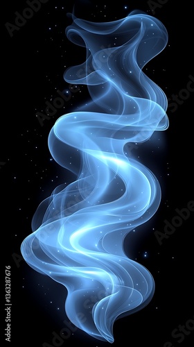 Obraz na płótnie Abstract light blue smoke swirls w salonie