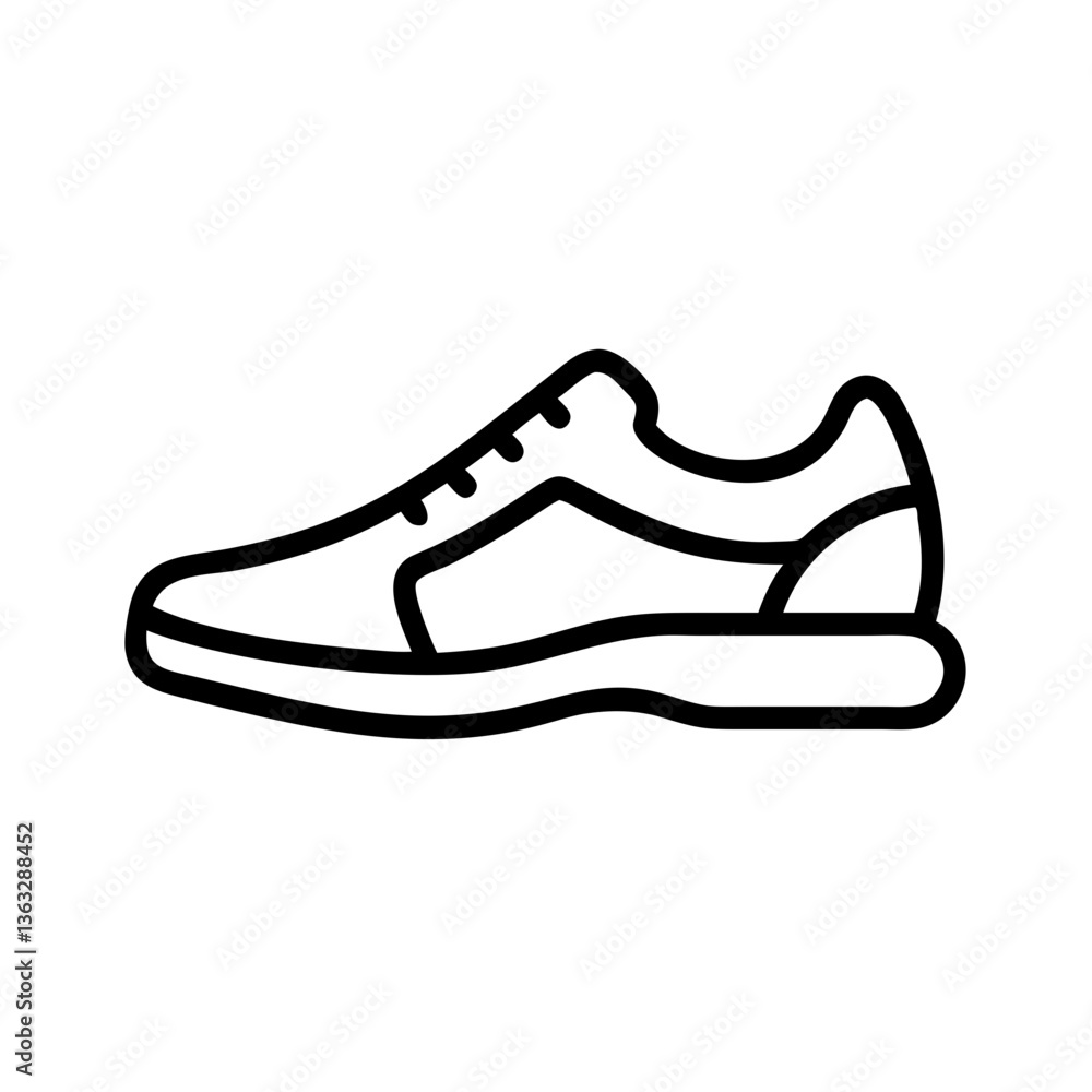 Iconic running shoe design in minimalist line art style Iconic running shoe design in minimalist line art style