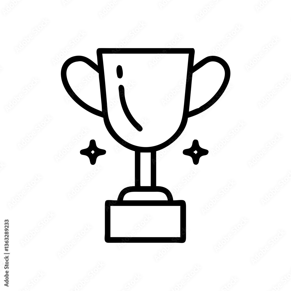 trophy icon with sparkle effects in minimalist style trophy icon with sparkle effects in minimalist style