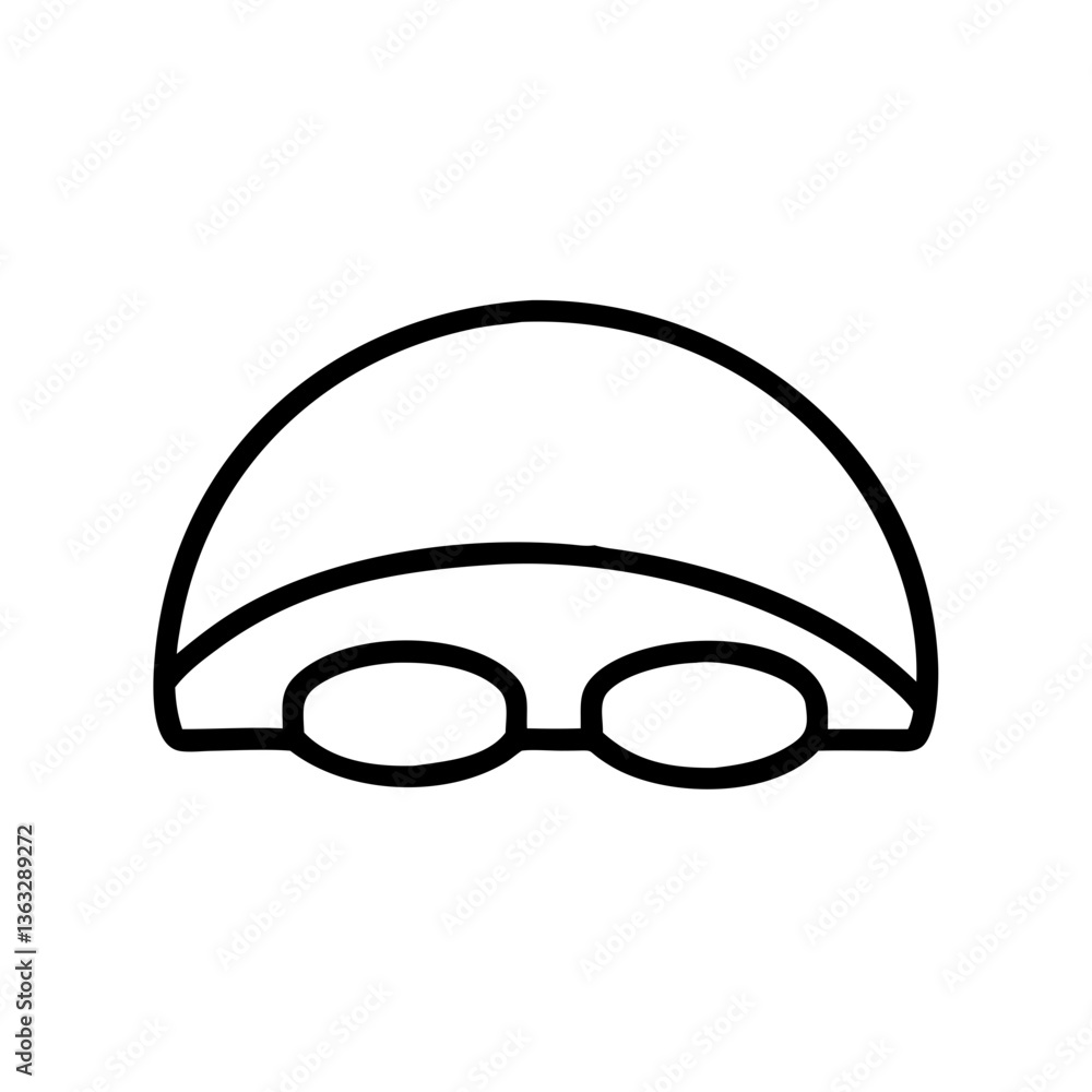 Swim Cap and Goggles Icon in Minimalist Style Swim Cap and Goggles Icon in Minimalist Style