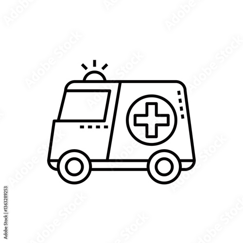 Ambulance Emergency Icon Line Vector