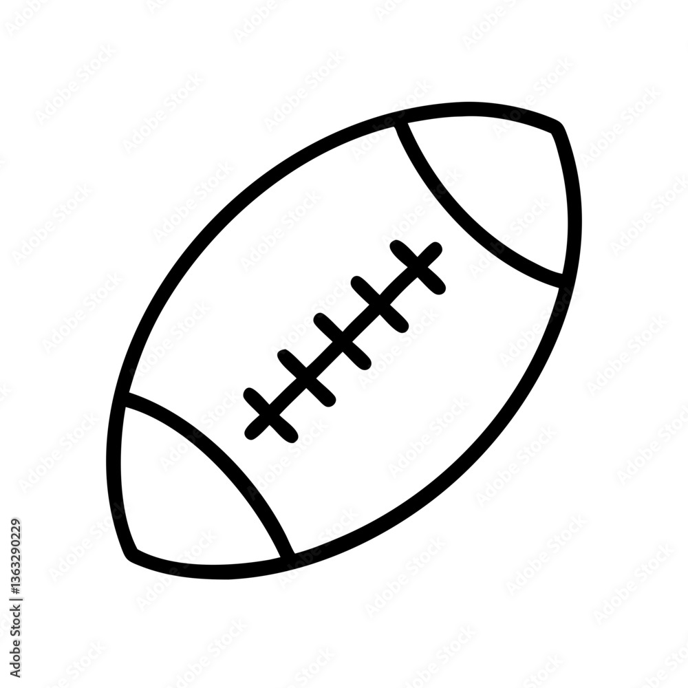 Rugby Ball Icon Outline Design Rugby Ball Icon Outline Design