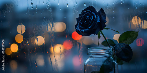 Rainy Night Rose: A Dark Bloom in City Lights