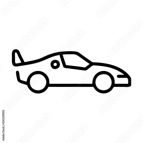Race Car Icon Minimalist Design Outline  