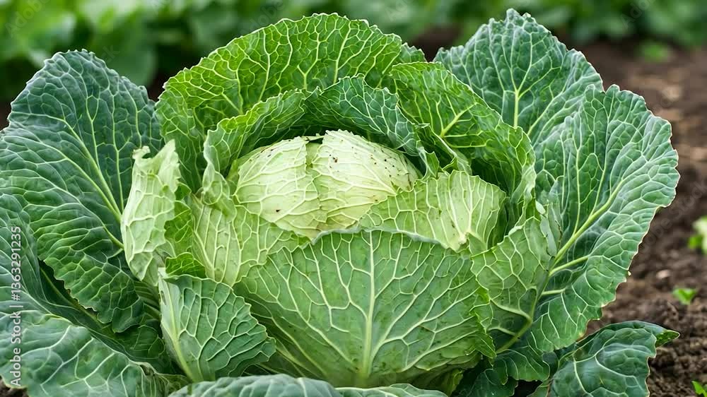 Fresh cabbage in the garden. Fresh cabbage in the garden.