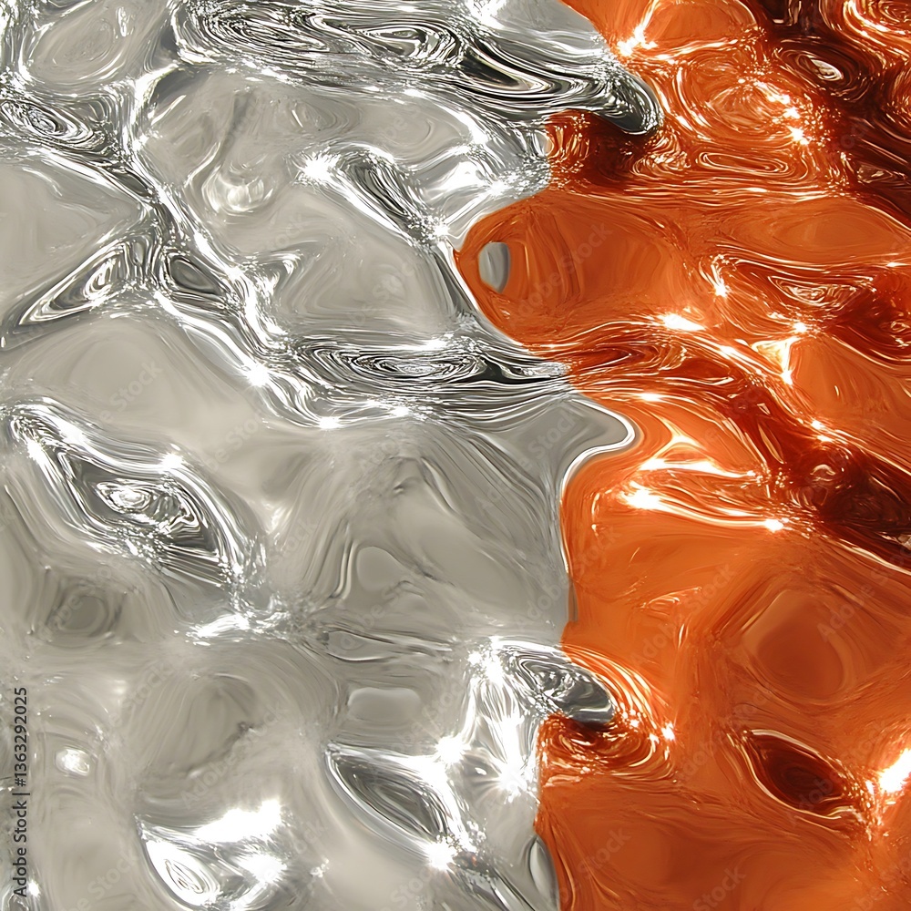 Abstract Liquid Metal Art